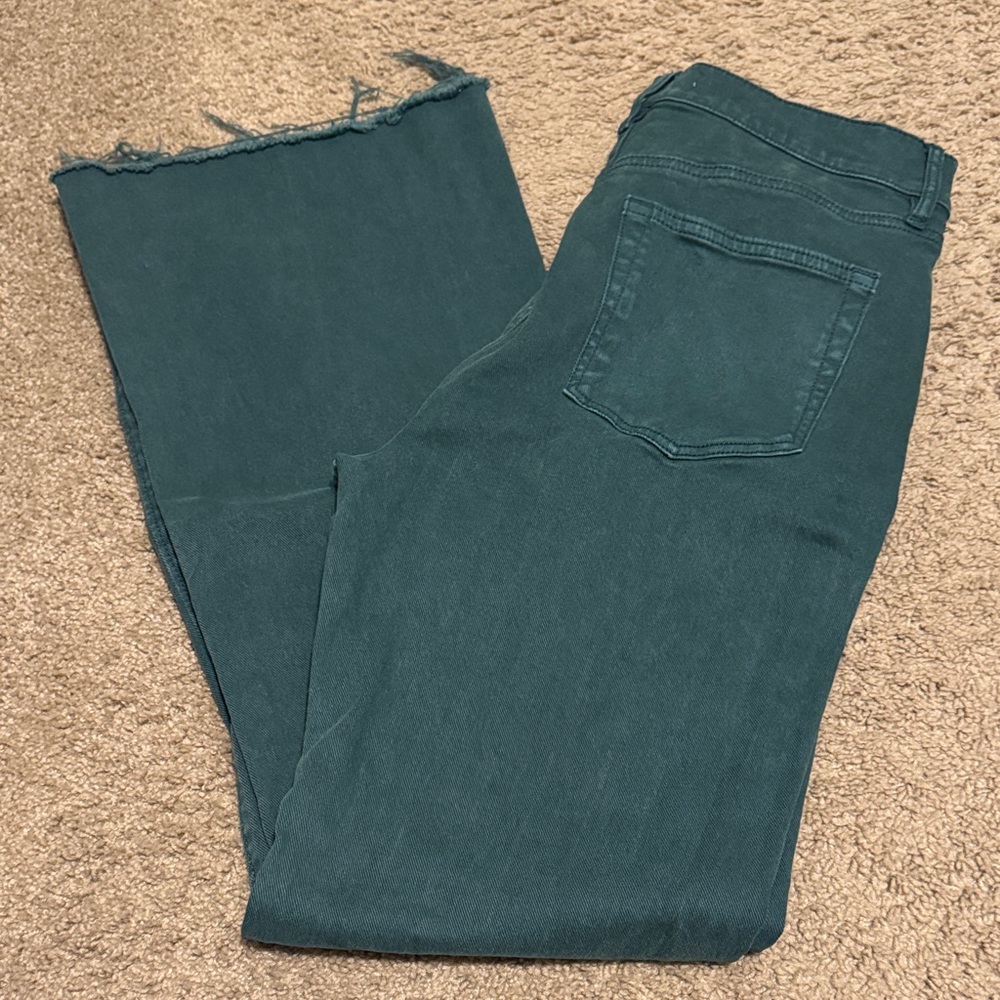LOFT Green Flare Jeans